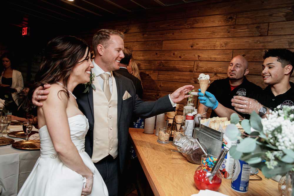 ice cream bar at hidden barn