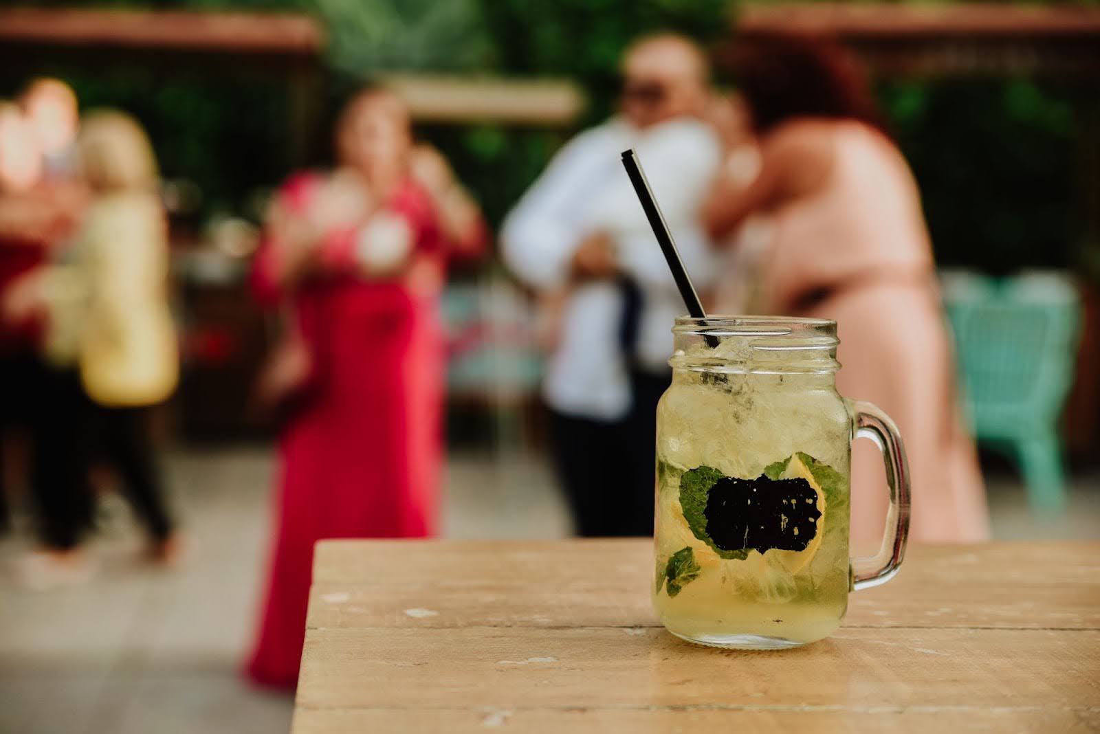 wedding mason jar drinks