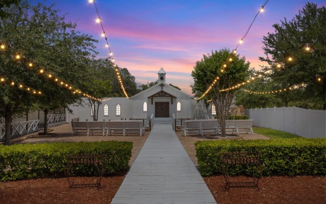 hidden barn venue at night