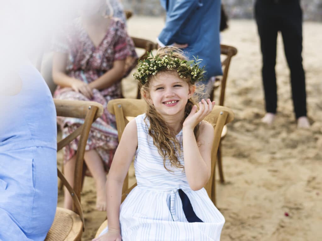 bridesmaid at beach wedding